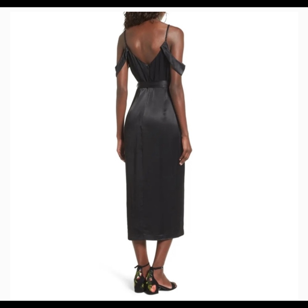 Bardot Black Off the Shoulder Midi Dress